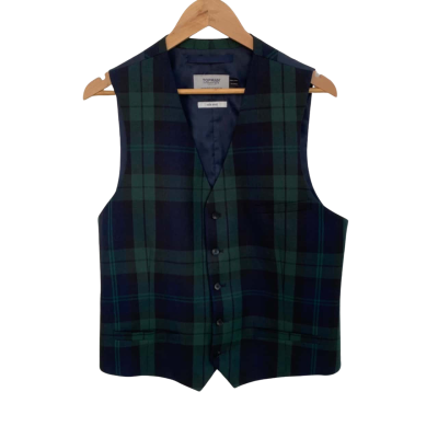 Topman Mens  Size 44 / L Vest Black  / Green / Navy Blue 