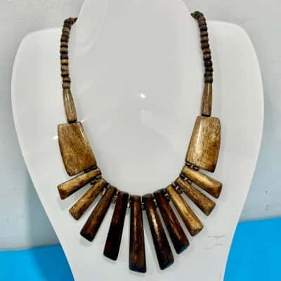 Boho African Inspired Brown Necklace 