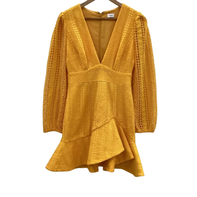 Sheike Womens  Size 10 Party Dress Yellow Lace