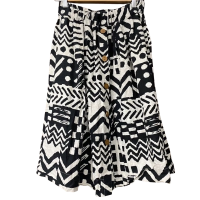 Gorman Womens Size 10 Beige/Black Pattern Linen Skirt  