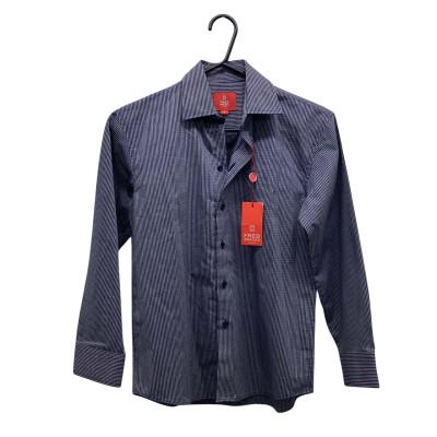 Fred Bracks Boys Size 10 Navy Blue striped button up BNWT
