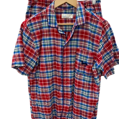 Peter Alexander Mens  Size S 2 pce Blue / Checked / Red 