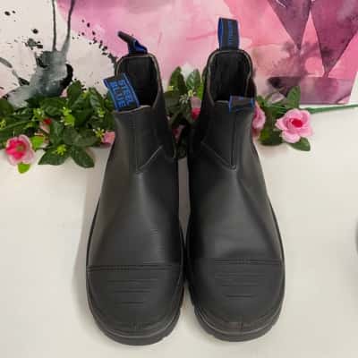 Mens Steel Blue Work Boots Black Size 10 Steel Caps
