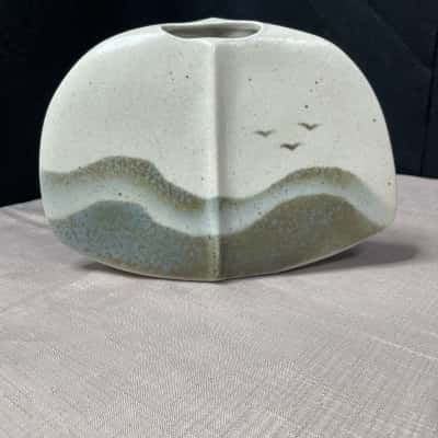 French "Lentil" porcelain lens vase. This piece is the rarer large model.