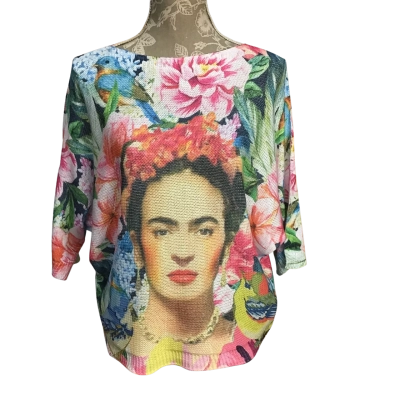  La Sofia Womens  Size 18? "Freida Kahlo" Knit Top