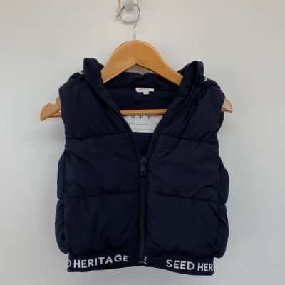Seed Heritage Kids Navy Blue Puffer Vest Size 3