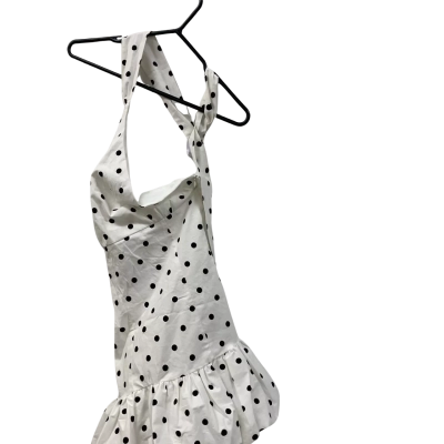 Pepper Mayo  Womens  Size XXS Cocktail Dress / Halter Neck Dress / Mini Dress / Party Dress Black  / Polka Dot / White 