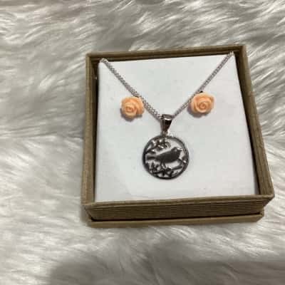  Womens Earrings / Necklace Coral / Other / Silver 