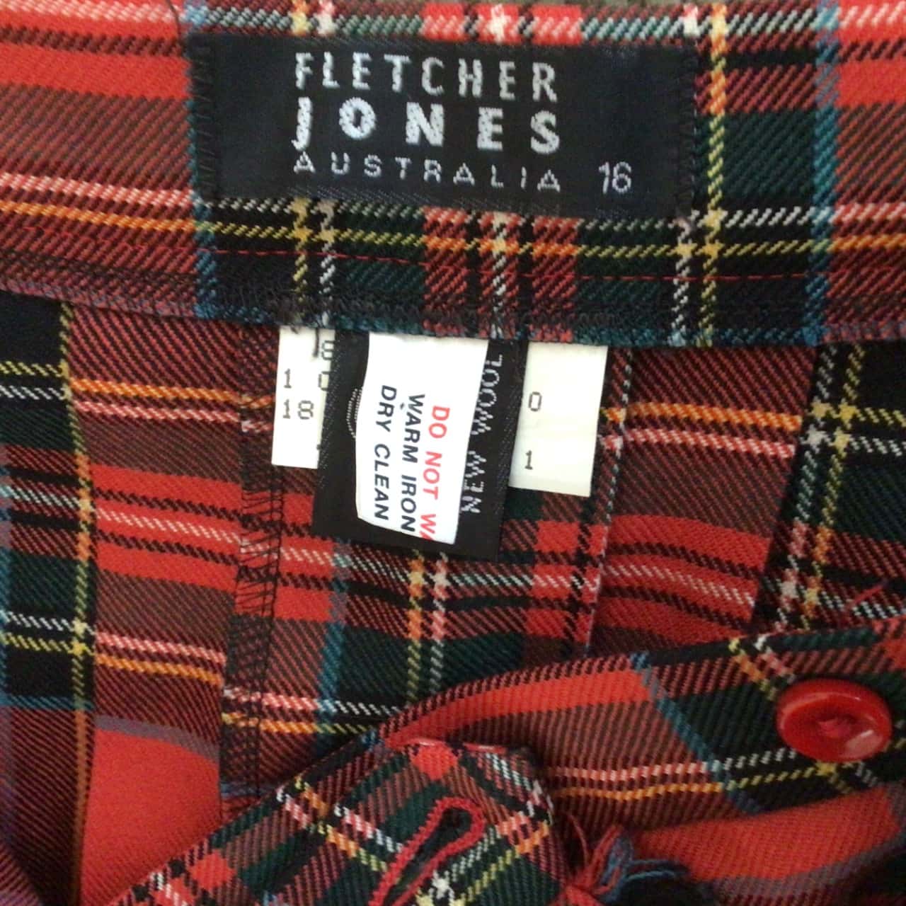 Womens VINTAGE FLETCHER JONES KILT Multicoloured/Red (s)