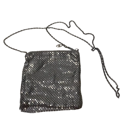  Womens Silver mesh crossbody bag