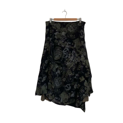 Vers Womens  Size 14 Asymmetrical Hemline Skirt / Midi Skirt / Mini Skirt Black  / Green / Grey 