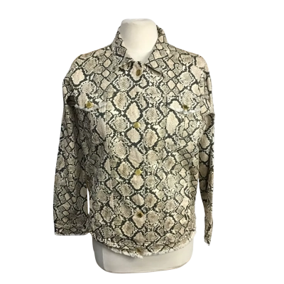 White label Noba Womens  Size 0, 100% Cotton Snakeskin Patterned Jacket