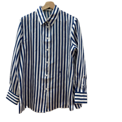 Lilysilk Womens Top Size L Blue / Striped / White 