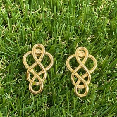  Womens Gold Tone Celtic Knot Stud Earrings