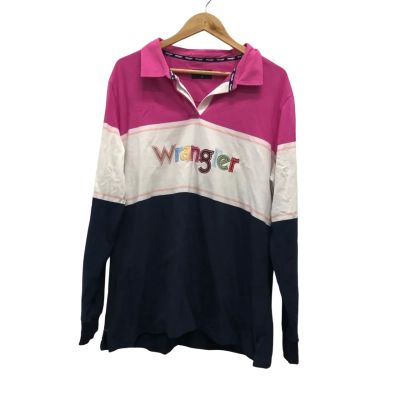 Wrangler Womens  Size 18 Navy Jumper Navy Blue / Pink  / White 