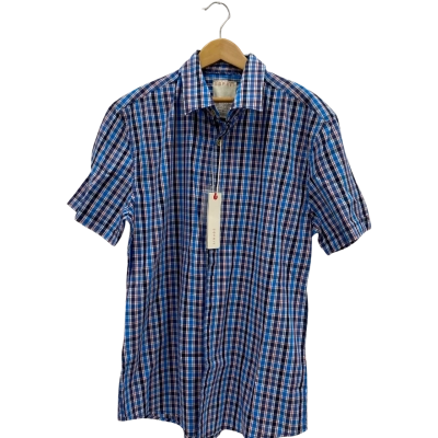 Esprit Mens  Size M Short Sleeve Shirt Blue Check BNWT 