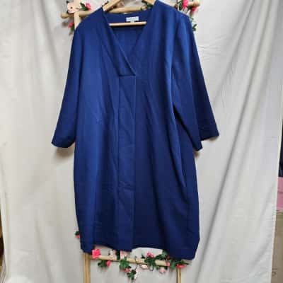Womens COS Blue Short Sleeve Tunic Dress Size M/L