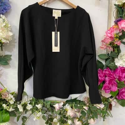 Boho Bird Womens  Size 10 Long Sleeve Top Black  