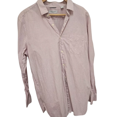 Trenery Mens  Size XL Long Sleeve Shirt Red / White 