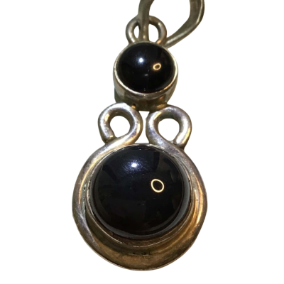  Womens S/Silver Pendant with black onyx no chain