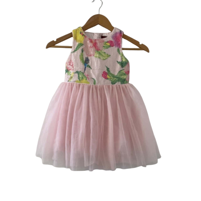 BAKER by Ted Baker Girl's Size 4 Sequin Pattern Pink Dress