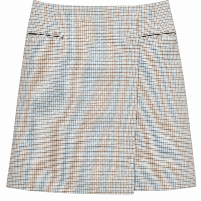 Portmans Blue & Tan Check A-Line Skirt – Size 14