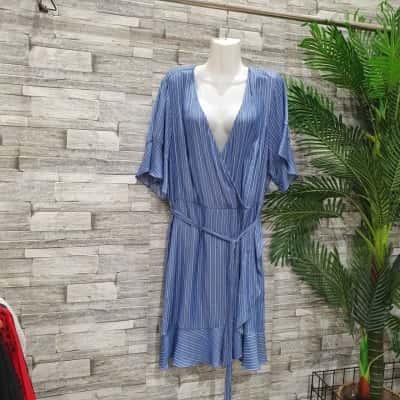 City Chic Womens  Size L Cocktail Dress / Maxi Dress Blue / Striped / White 