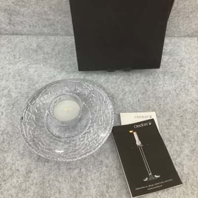 Orrefors Discus Votive Crystal tealight candle holder