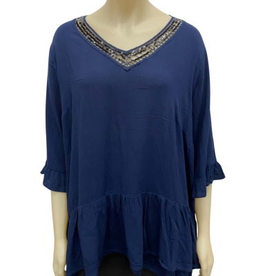 Autograph Womens  Size 20 3/4 Sleeve Top Blue 