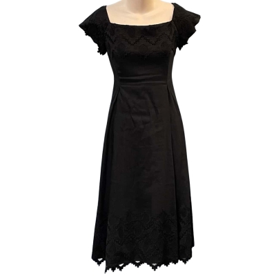 Country Road Womens Size 12 Midi/Off The Shoulder/Short Sleeve Dress Black