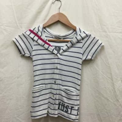 3Pommes Kids Size 5 White Hooded Top RRP: $79