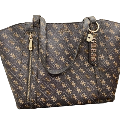 Guess Womens Handbag & Matching Satchel Purse Dark Brown 