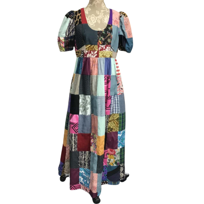 Campervan  Womens  Size 10, 100% Cotton Patchwork Maxi Dress