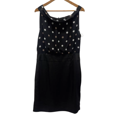 Jacqui-E Womens  Size 16 Midi Dress Black  / Polka Dot 