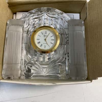 Mikasa Crystal ‘Cotillion Frost’ Analog Quartz Clock 4“x4” NIGHTSTAND/DESK CLOCK