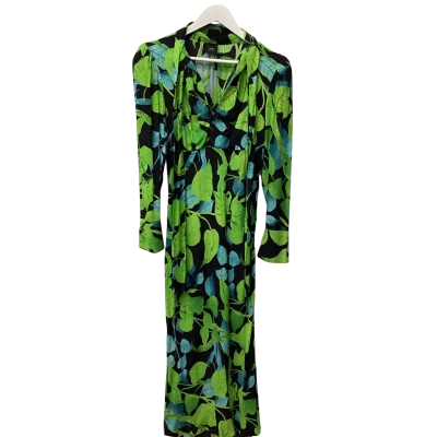 Husk Womens  Size 8 Maxi Dress Black  / Blue / Green 