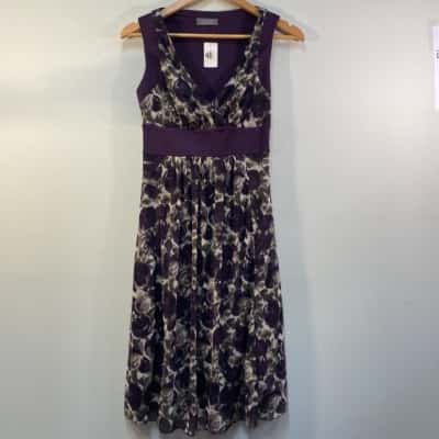 Jacqui-E Womens  Size 6 Floral Dress Floral / Purple / White 