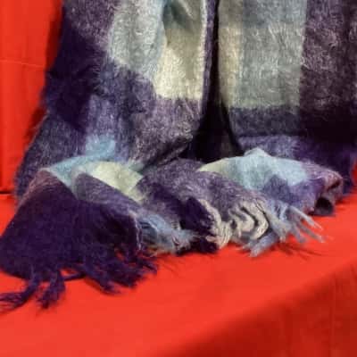 Vintage “Glen Cree” 100% Mohair Throw Rug