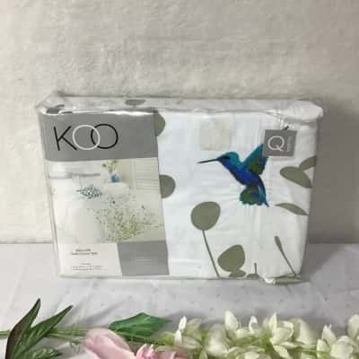 KOO Willow Embroidered Queen Quilt Cover Set (new)