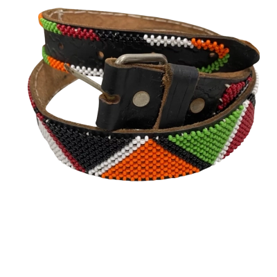  Masai flag Beaded Belt   Size 43 cam 