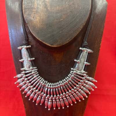  Women's Silver Tone Tribal Necklace 