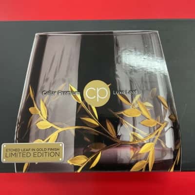 Cellar Premium Luxe Leaf Stemless Wine Glasses Limited Edition 