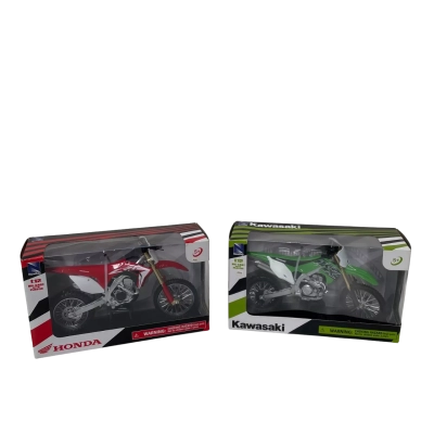 Honda diecast motorcycle and Kawasaki diecast motorcycle