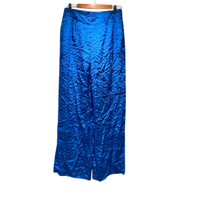 Decjuba Womens  Size 12 Wide Leg Pants Blue 