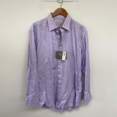 Jordans Lilac White Twin Striped Long SLeeve Shirt  Size 43 