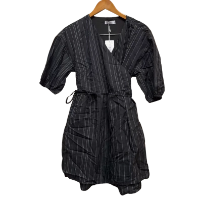 NWT St MRLO Size 14 Mini Dress / Wrap Dress Black  / Striped 
