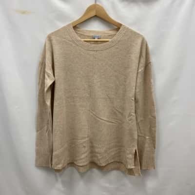 Jigsaw Women's Wool Blend Jumper Size S Jumper Beige 