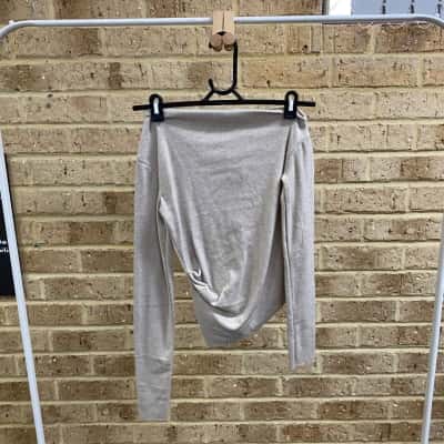 Zara Womens long sleeve beige top Size S 