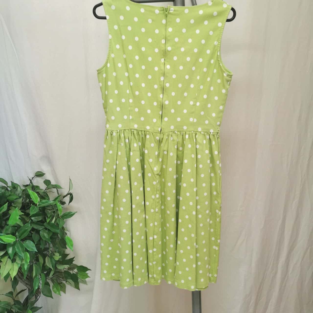 lindy bop green polka dot dress Women Midi Green Polka Dot Swing Shirtwaist Dress 3309,Size XS #CK2200 –  Xiaolizi main image 1