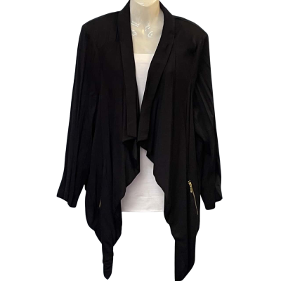 Belle Curve Womens Size 26 Open Jacket Black